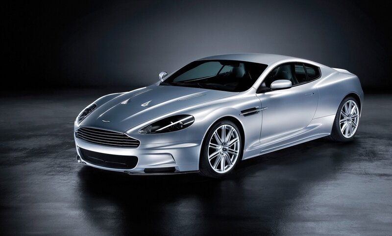silver aston martin sports car