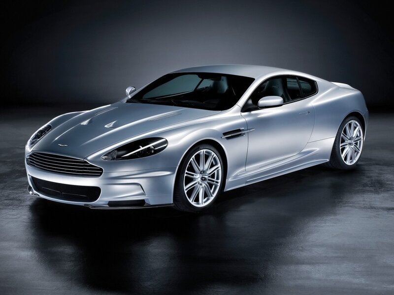 silver aston martin sports car