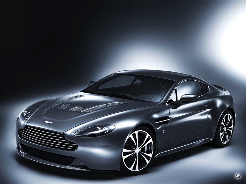 Silver Aston Martin sports car