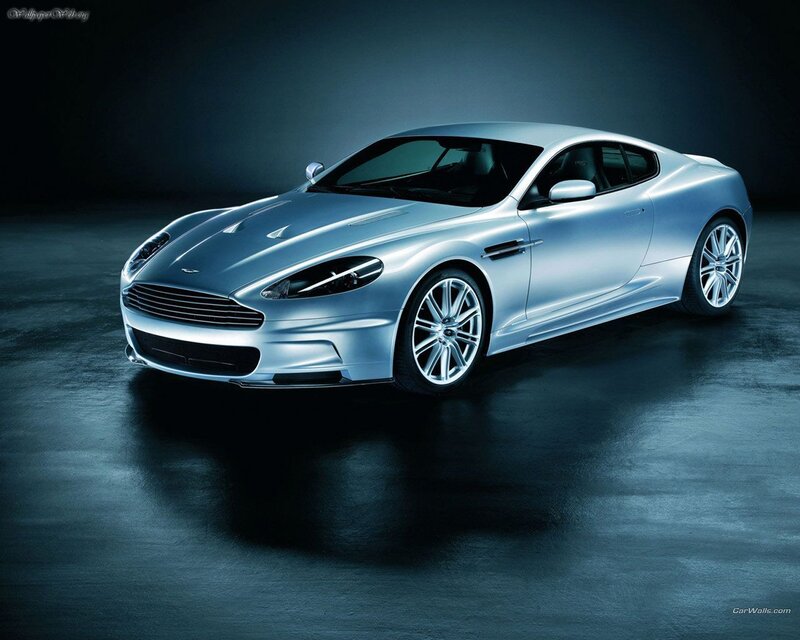 silver aston martin sports car