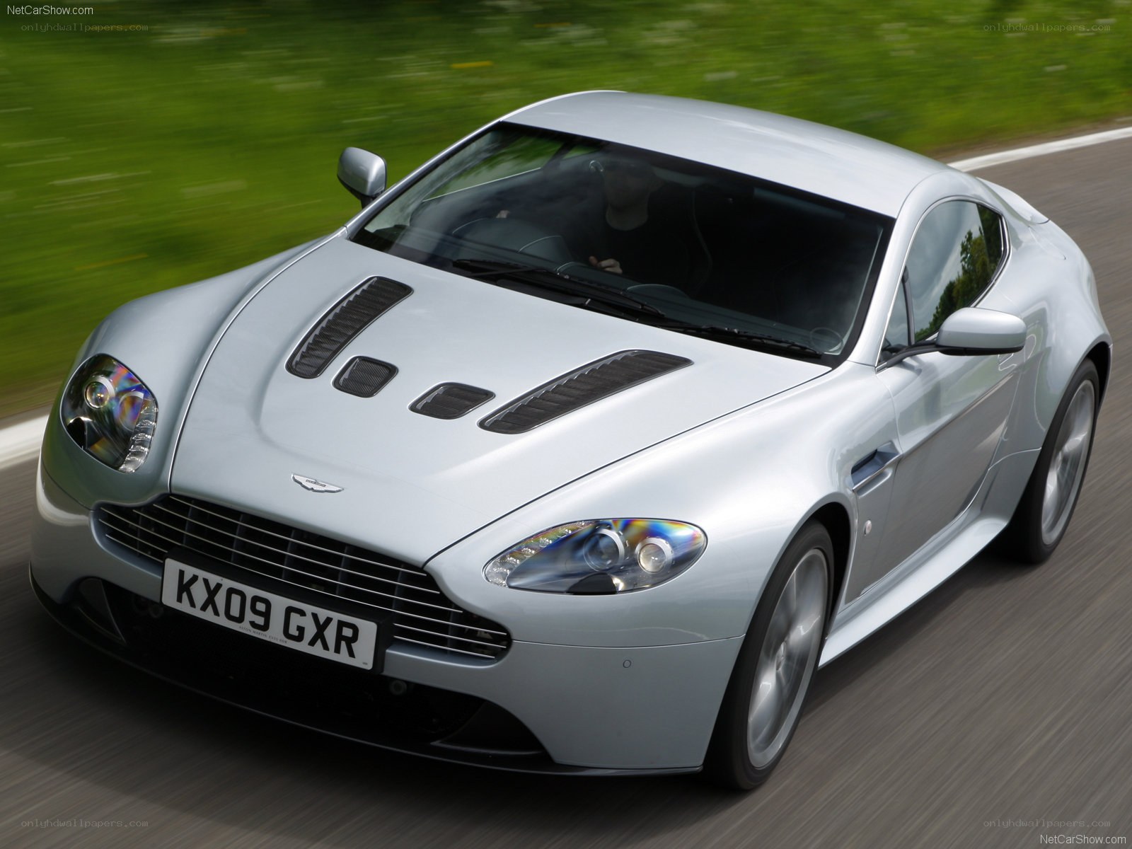 silver aston martin v8 vantage