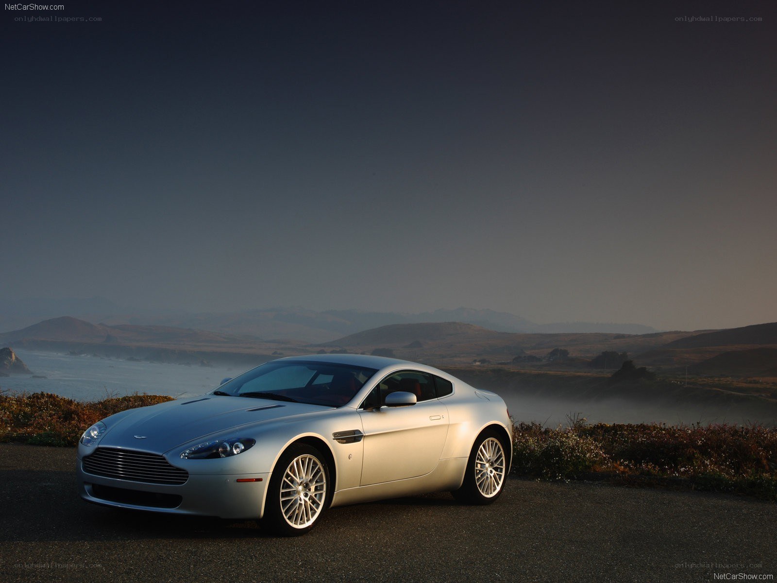 Silver Aston Martin V8 Vantage