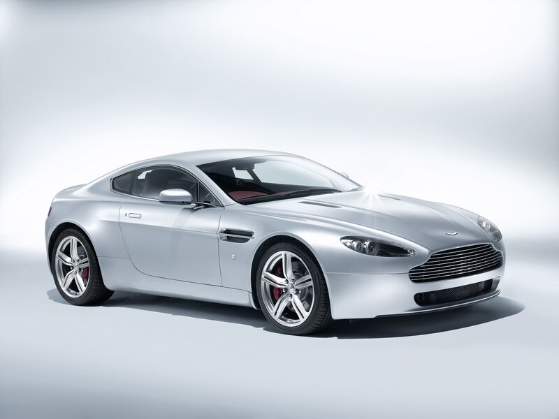 silver aston martin v8 vantage