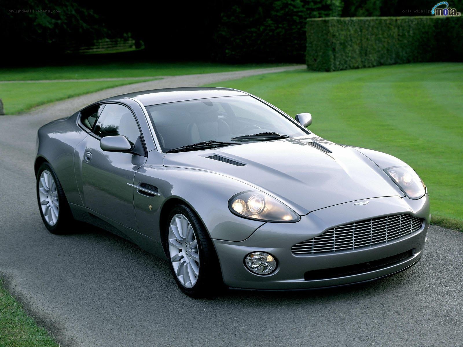 silver aston martin vantage
