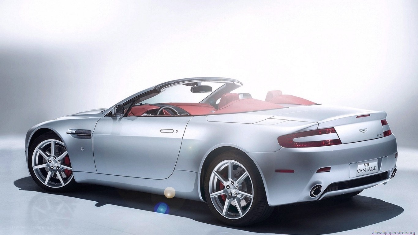 silver aston martin vantage convertible