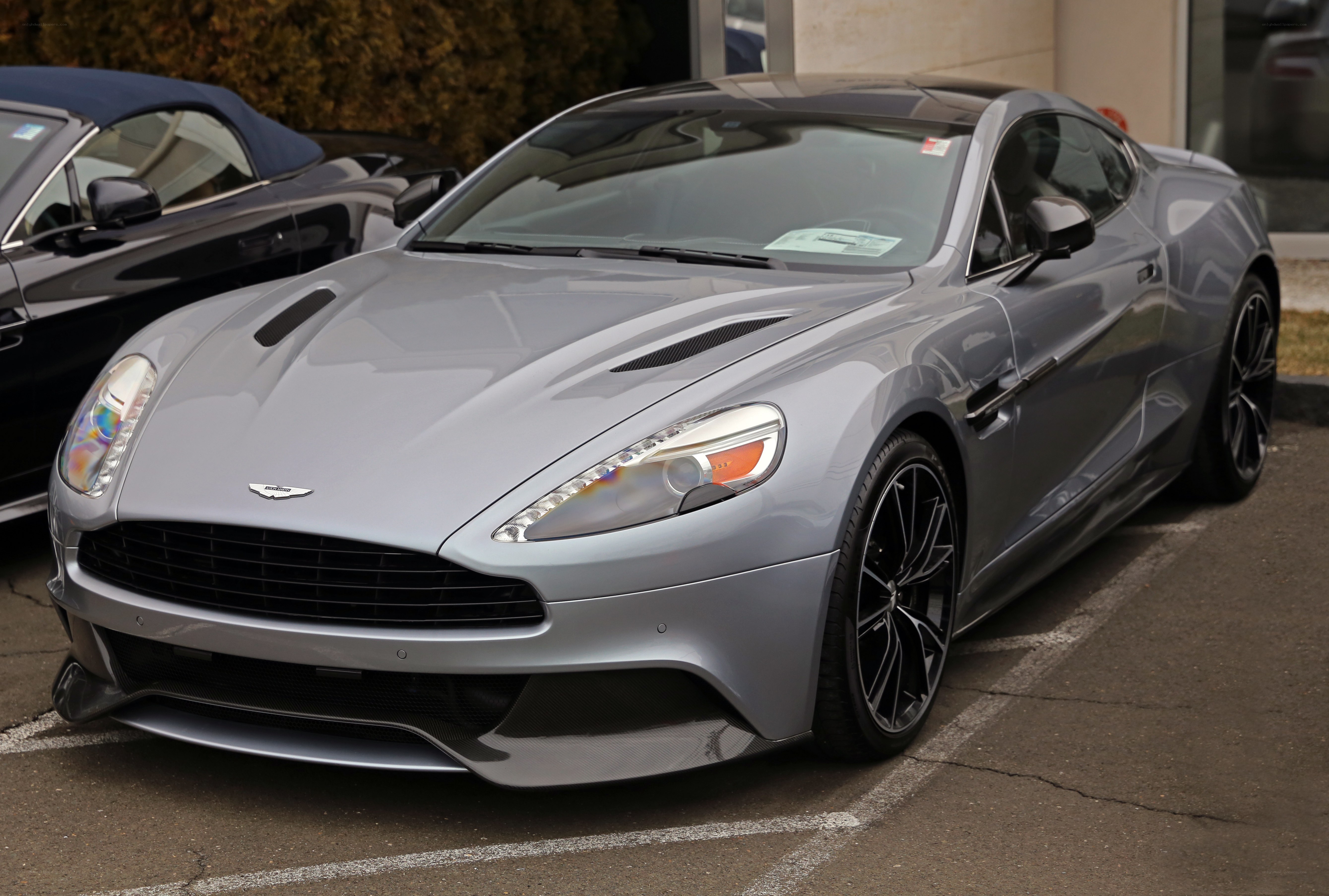 silver aston martin vantage
