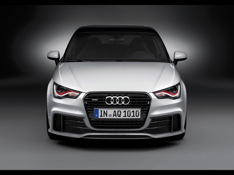 Silver Audi A1 front view