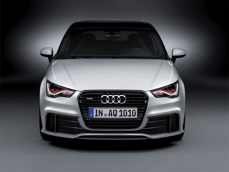 silver audi a1 front view
