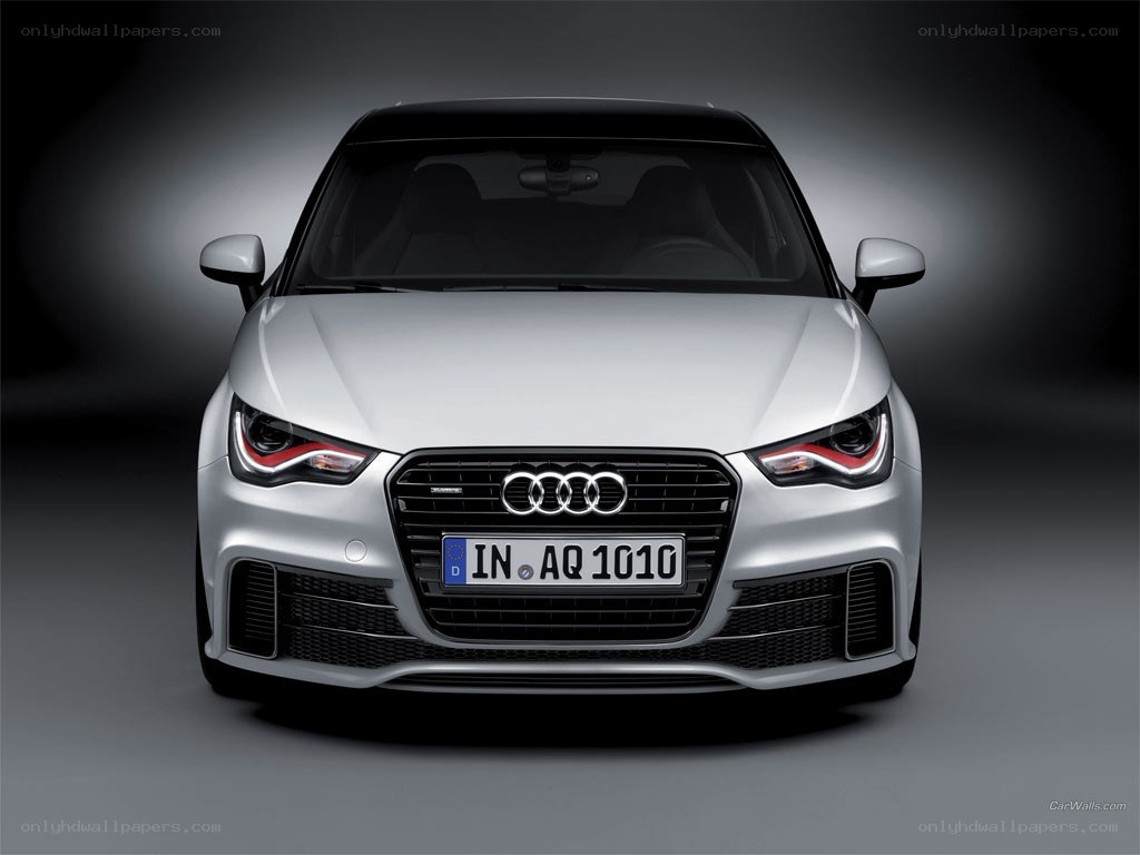 silver audi a1 front view