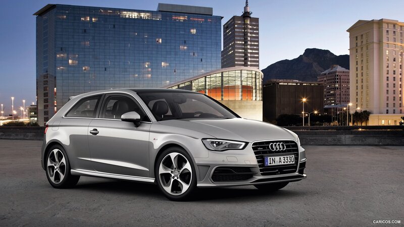 Silver Audi A3 Hatchback — Dramatic, Sunset, Photograph, Buildings