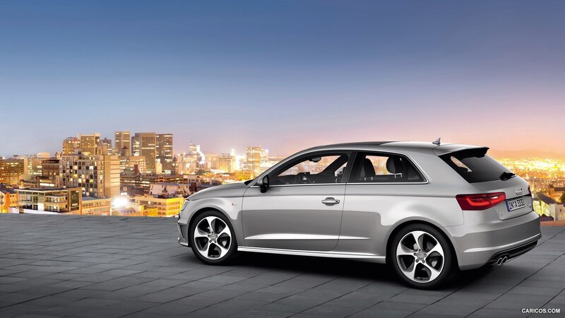 Silver Audi A3 Hatchback — Dramatic, Sunset, Photograph, City Skyline, Rooftop