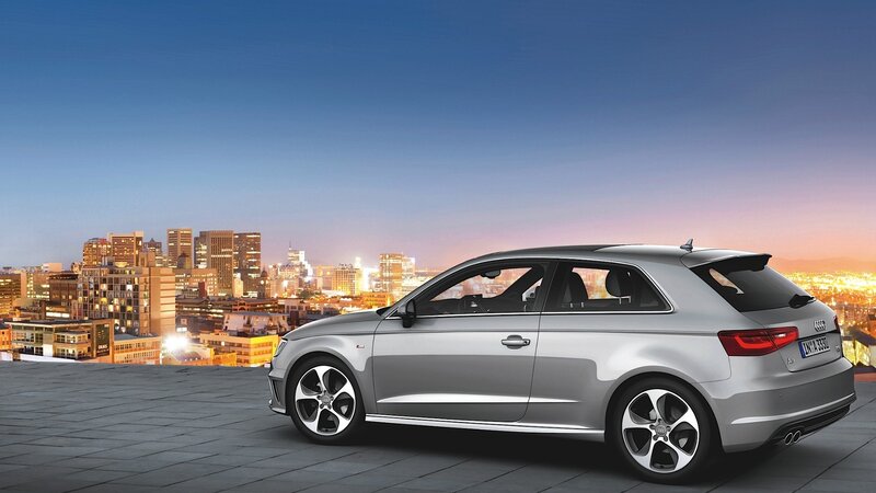 Silver Audi A3 Hatchback — Dramatic, Sunset