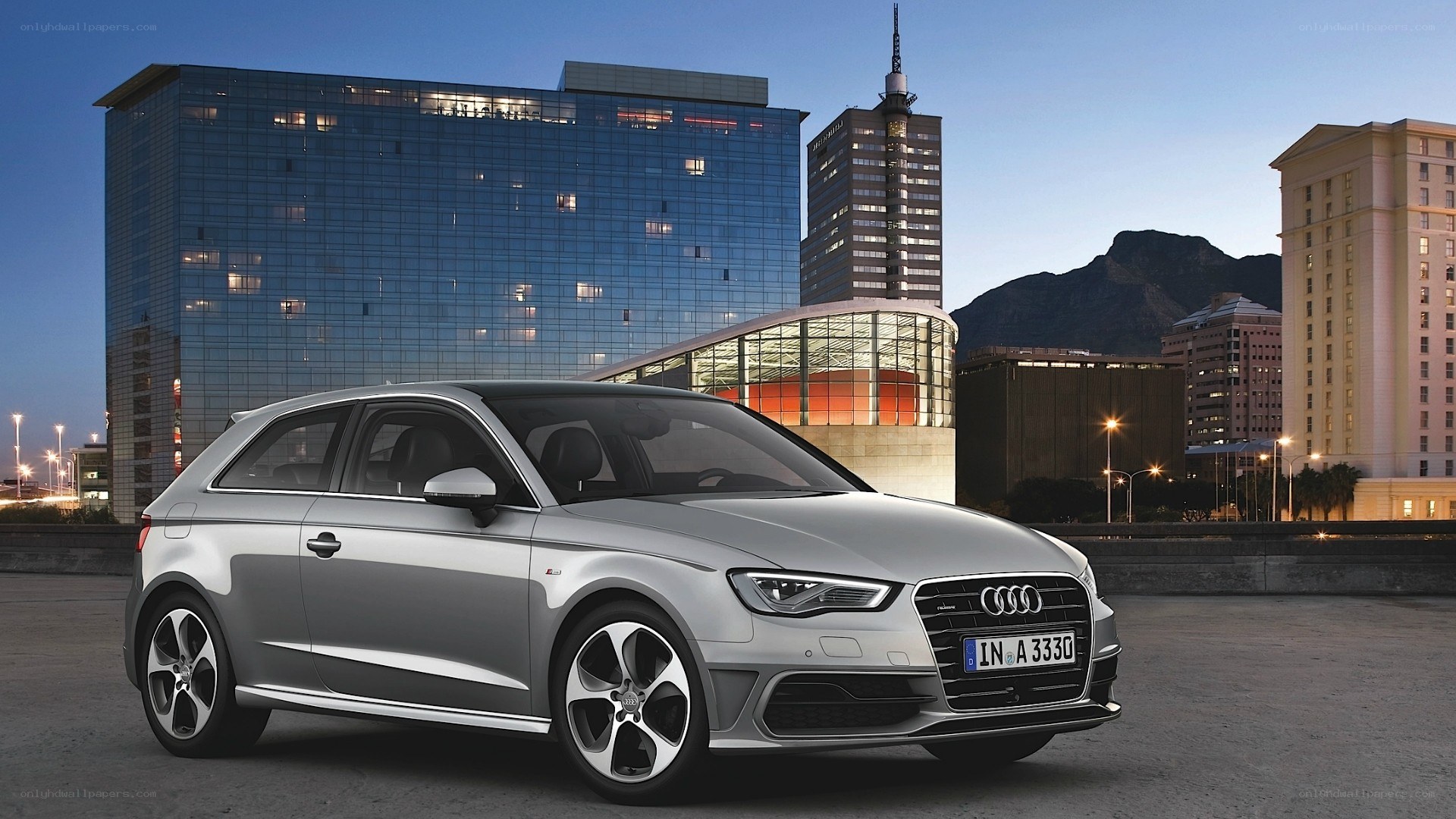 Silver Audi A3 in city