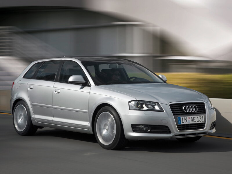 silver audi a3 in motion