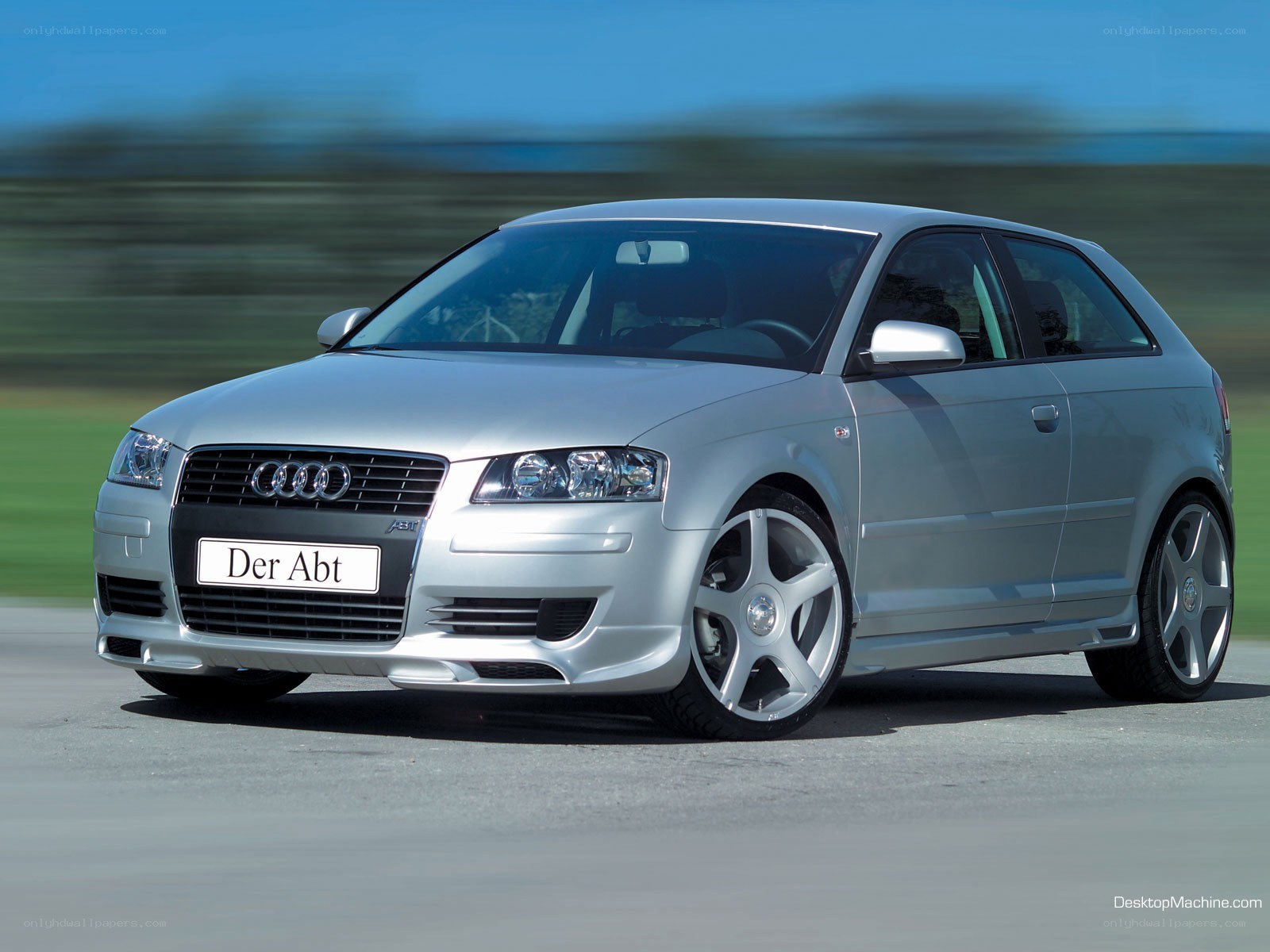 silver audi a3 on track