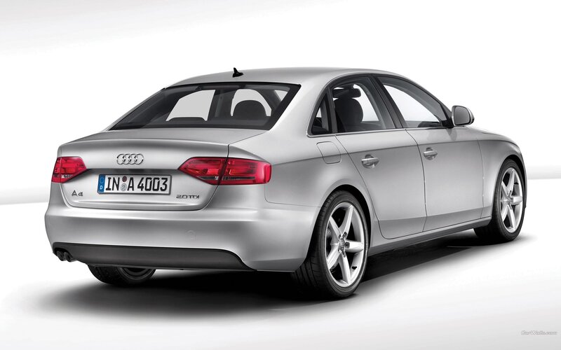 Silver Audi A4 Sedan — Neutral, Photograph, Car, License Plate, Wheels