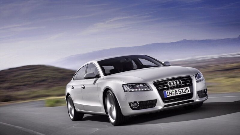 silver audi a5 in motion