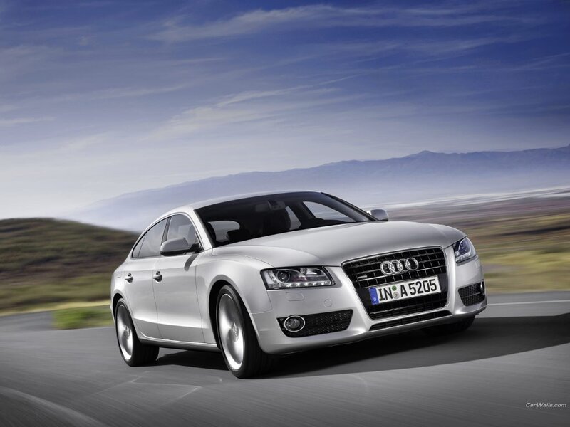 silver audi a5 in motion