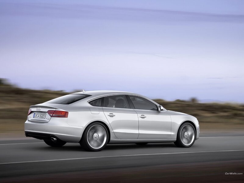 silver audi a5 in motion