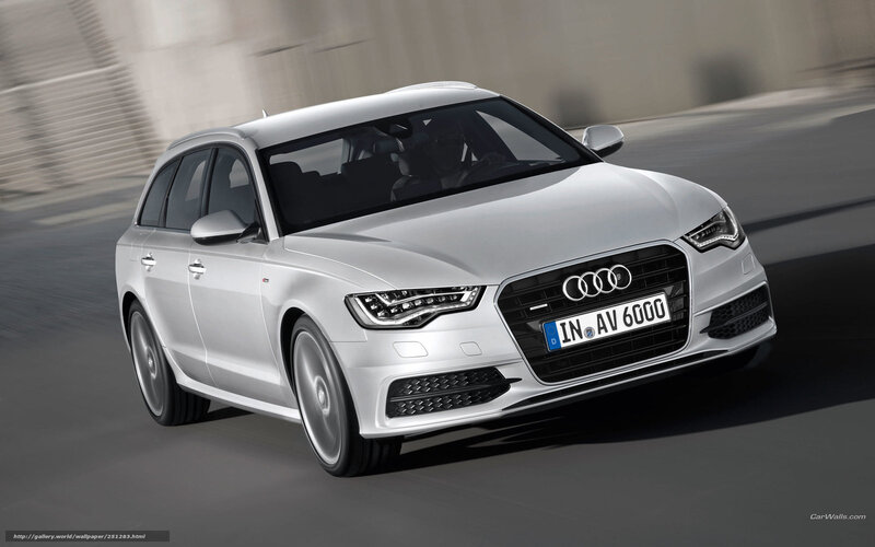 Silver Audi A6 Avant — White