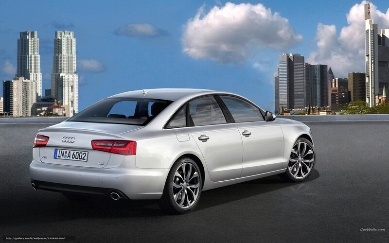 Silver Audi A6 in city