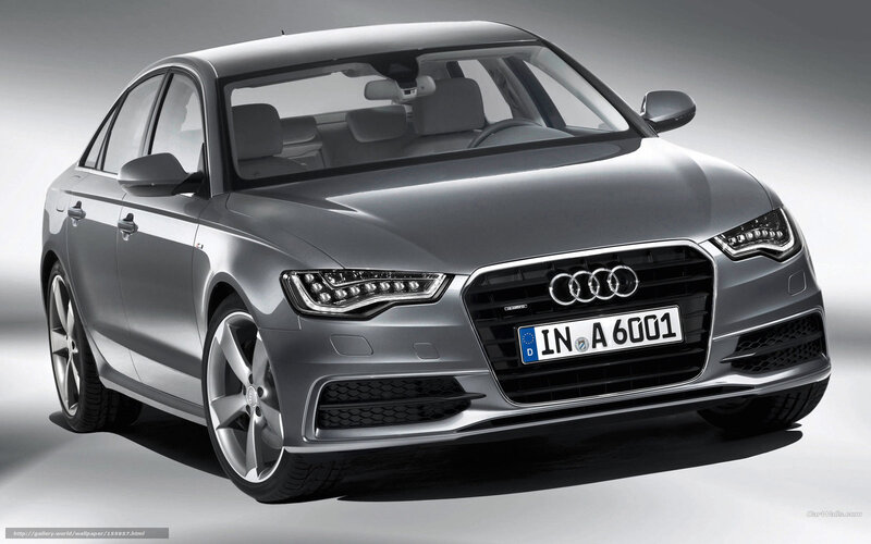 Silver Audi A6 Sedan — Gray, Neutral, Photograph