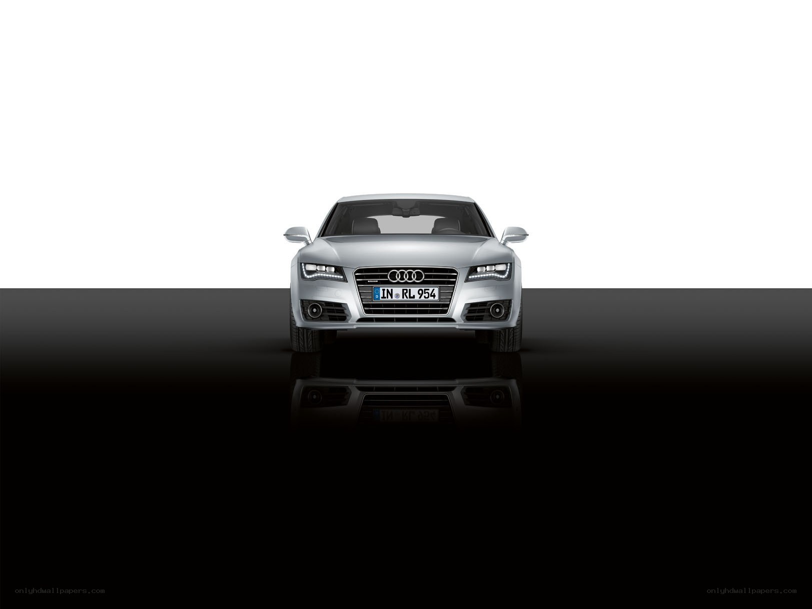 Silver Audi A7 front view