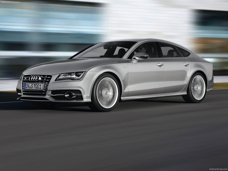 silver audi a7 in motion