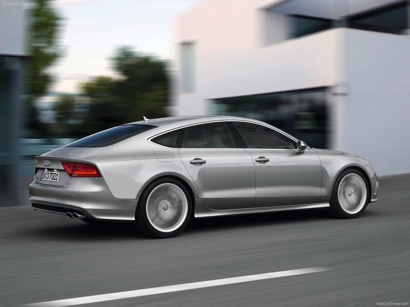 silver audi a7 in motion