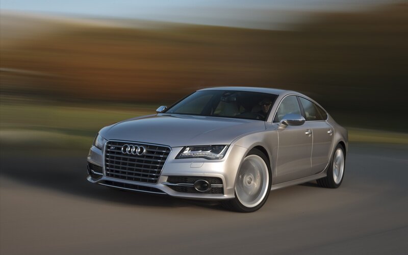 Silver Audi A7 in motion