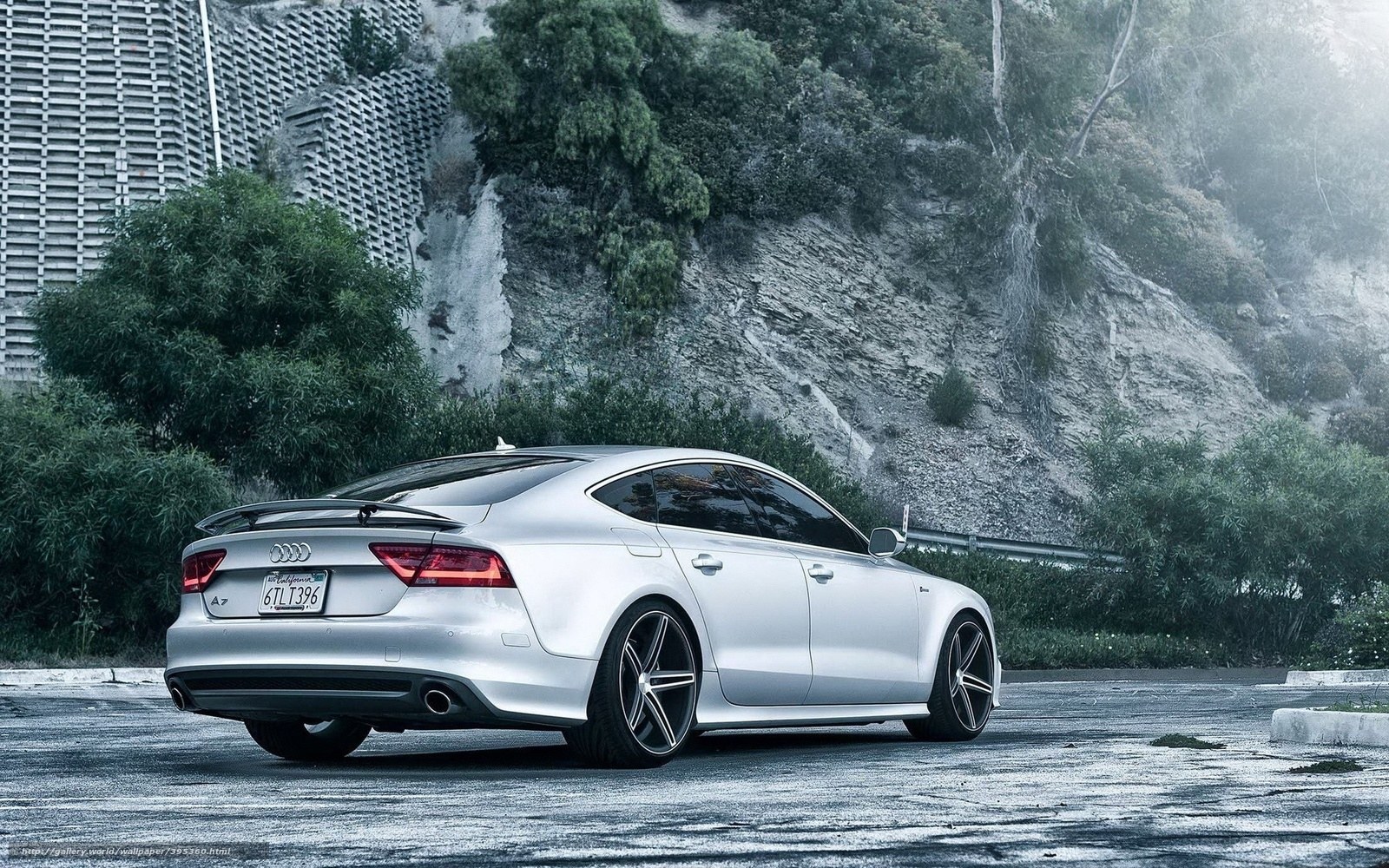silver audi a7 on a hillside