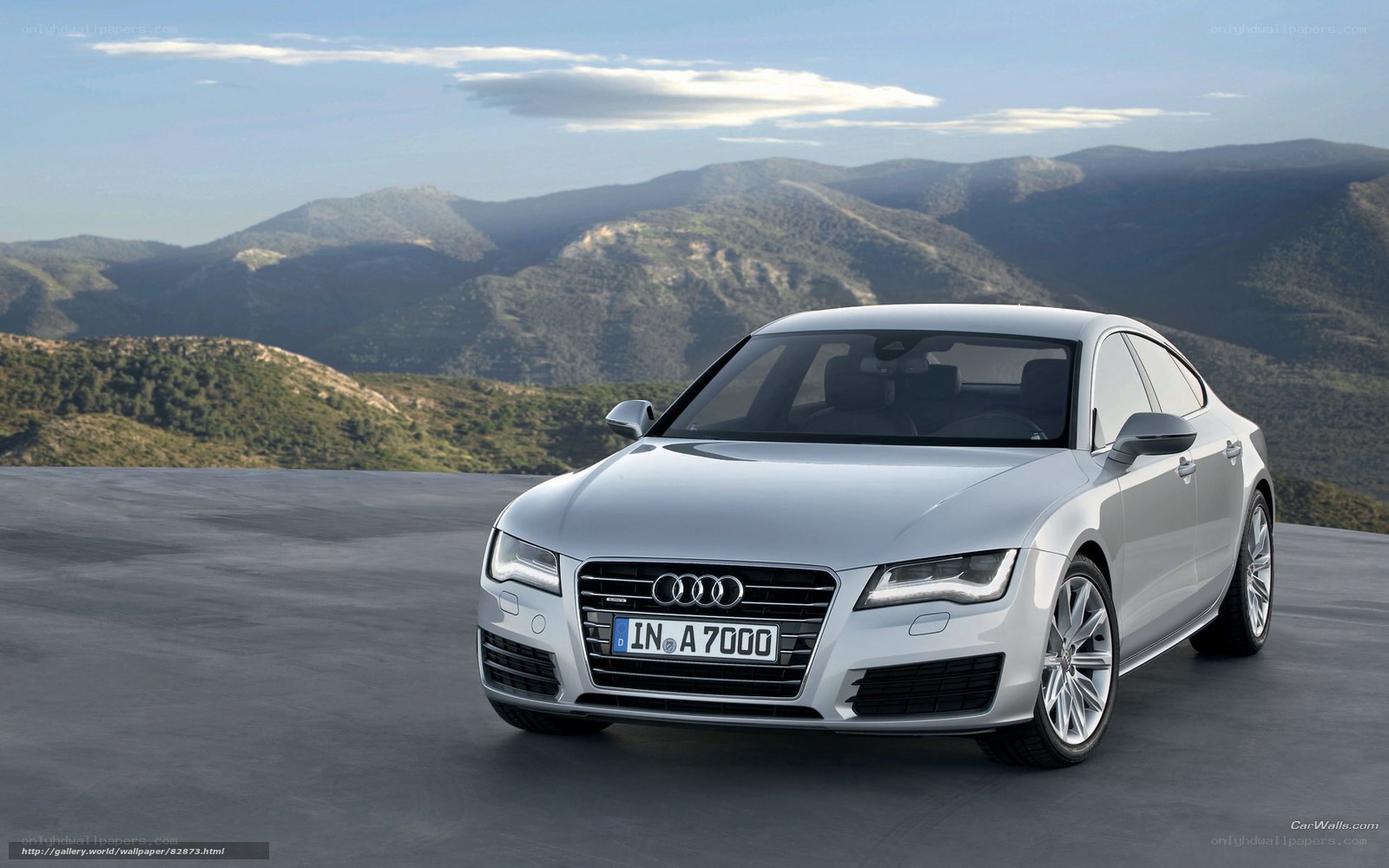 Silver Audi A7 on mountain road