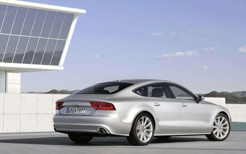 Silver Audi A7 parked outside