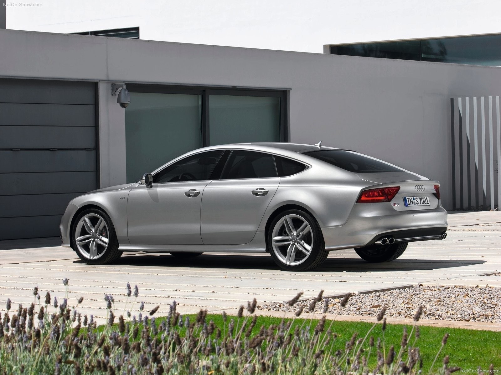 silver audi a7 parked outside