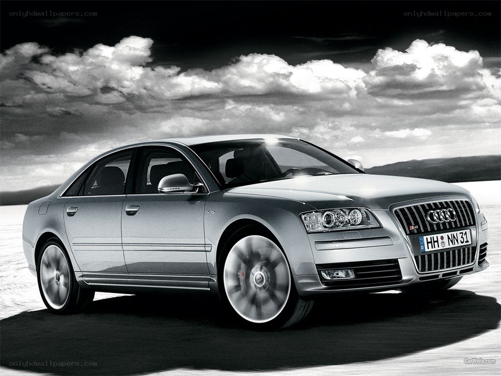 Silver Audi A8 in motion