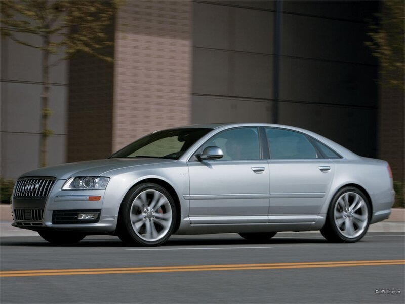silver audi a8 in motion