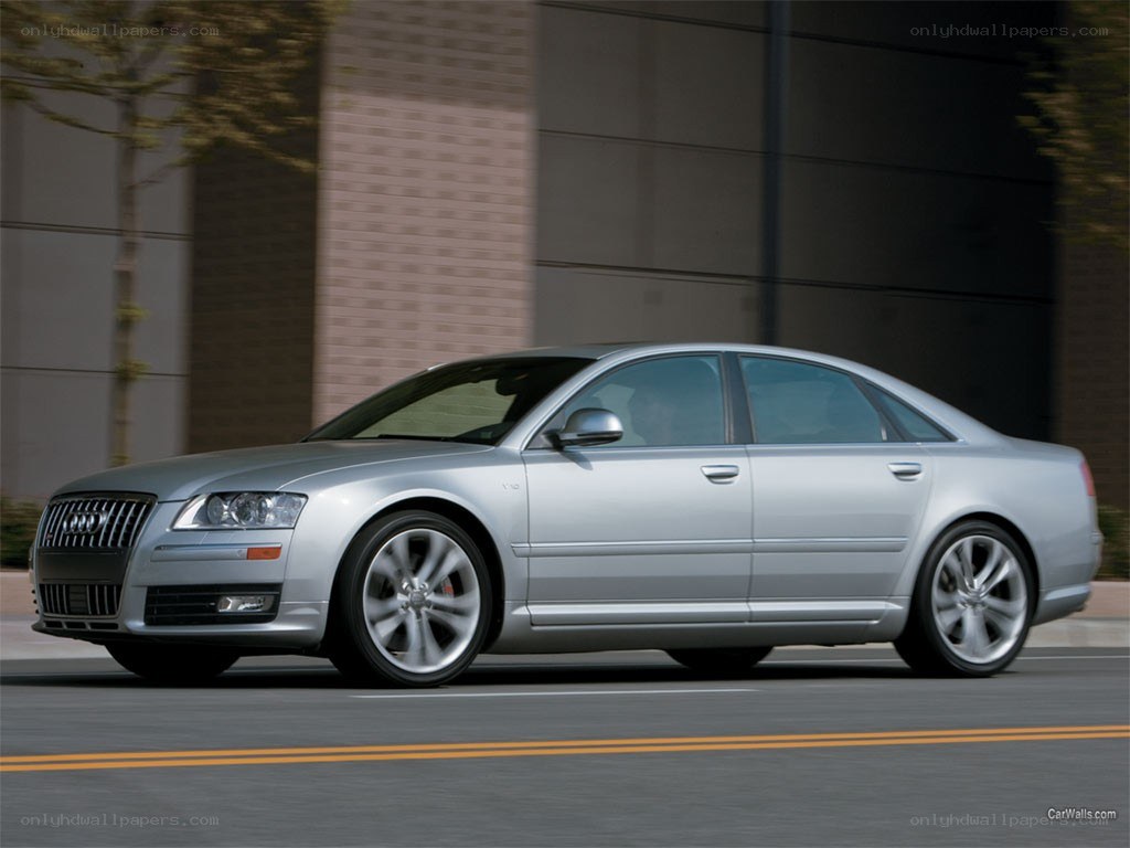 silver audi a8 in motion