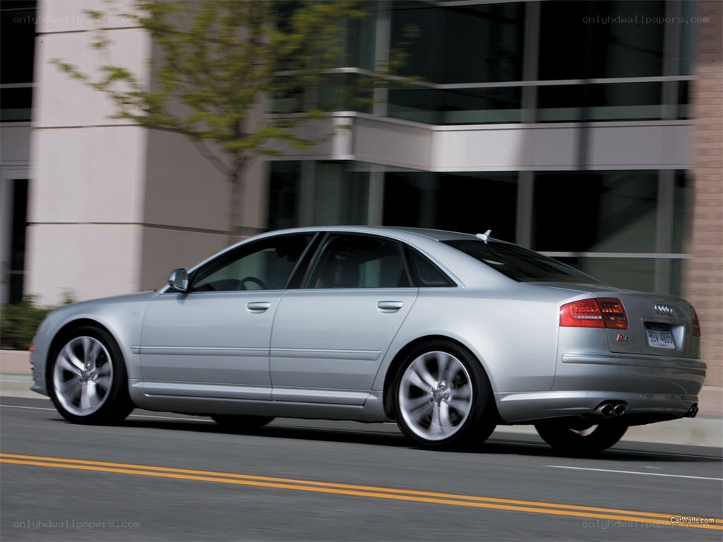 silver audi a8 in motion