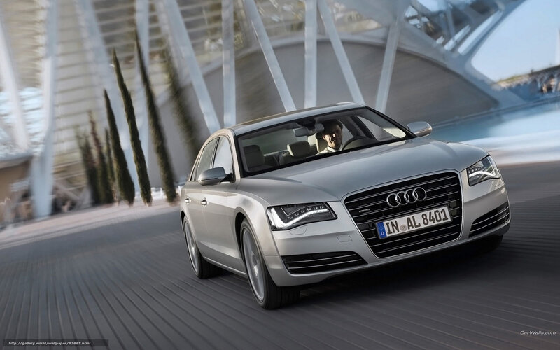 Silver Audi A8 in motion