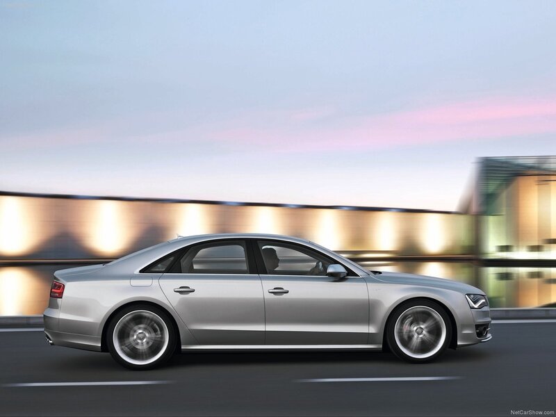 silver audi a8 in motion