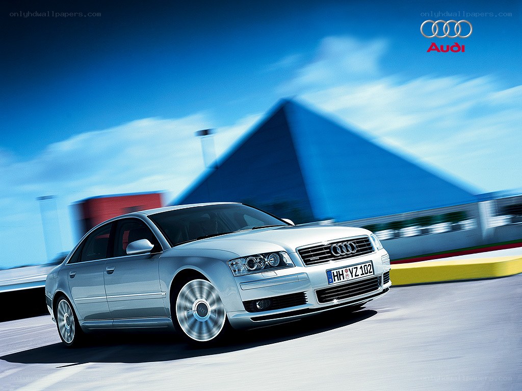 Silver Audi A8 in motion