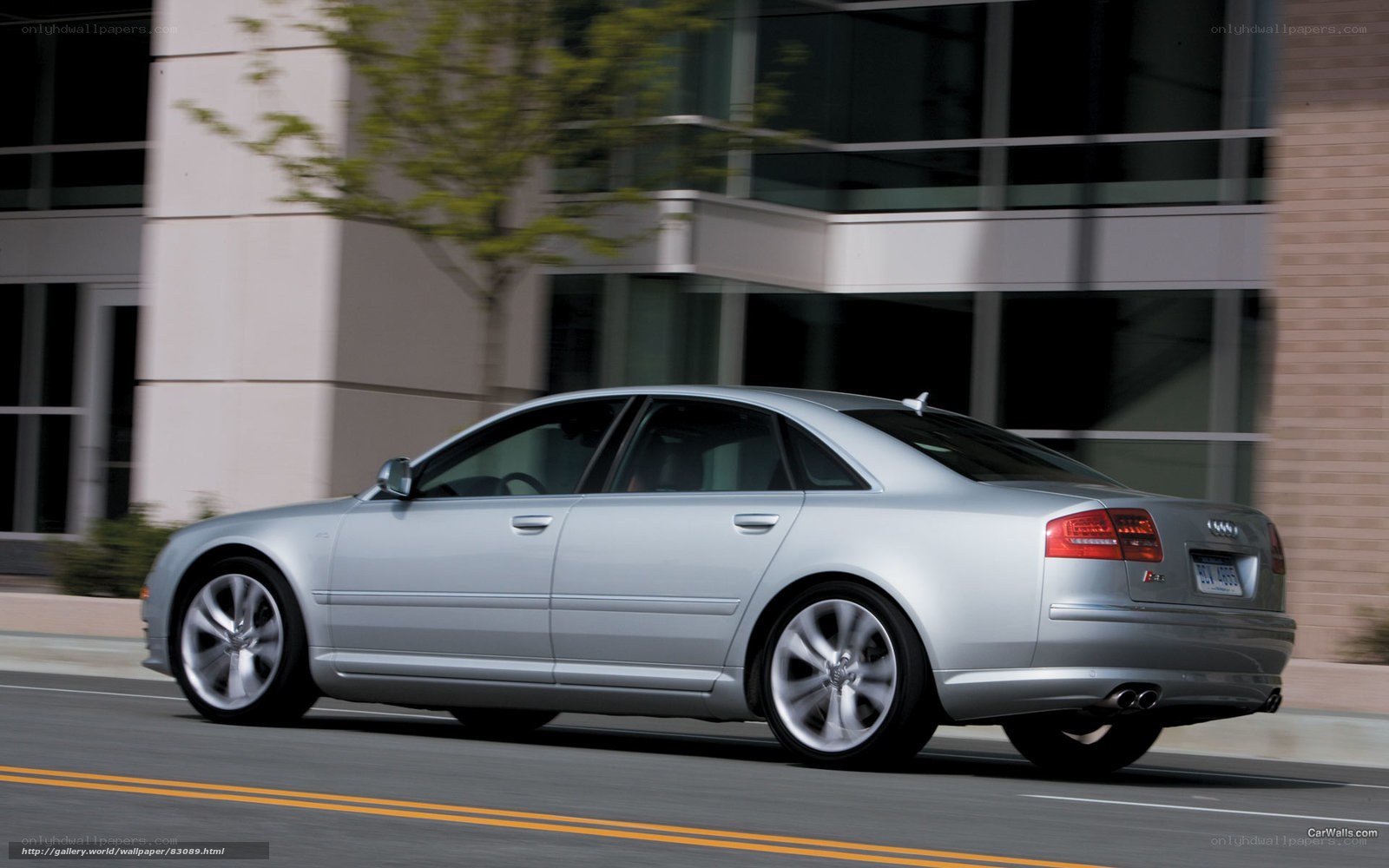 silver audi a8 in motion
