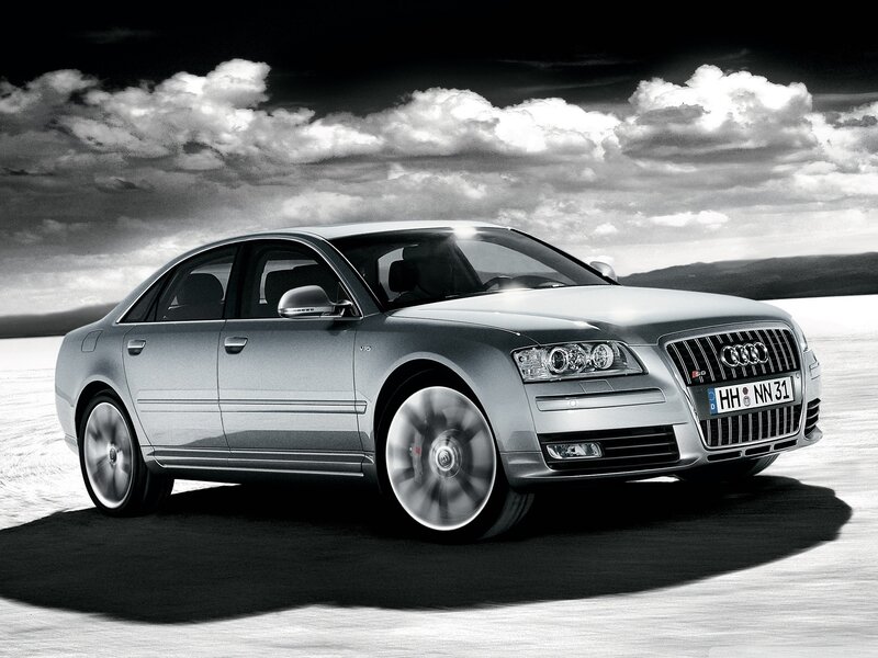 Silver Audi A8 in motion