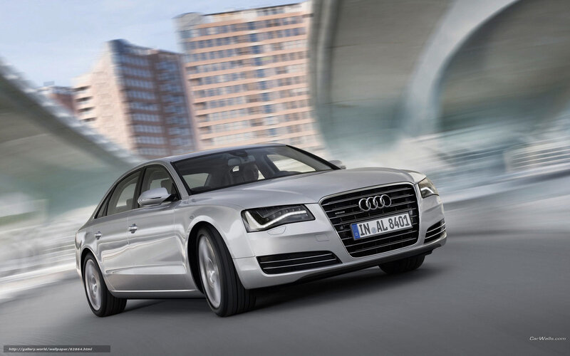 Silver Audi A8 in motion