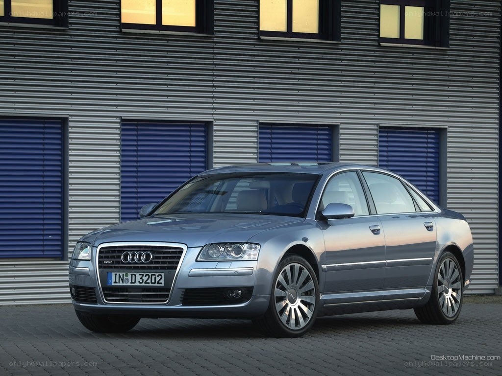 Silver Audi A8 parked outside