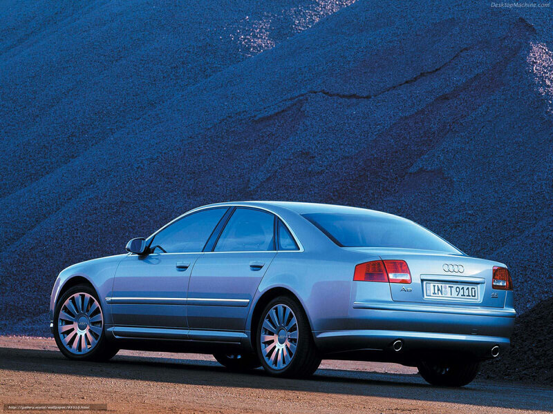 Silver Audi A8 Sedan — Blue
