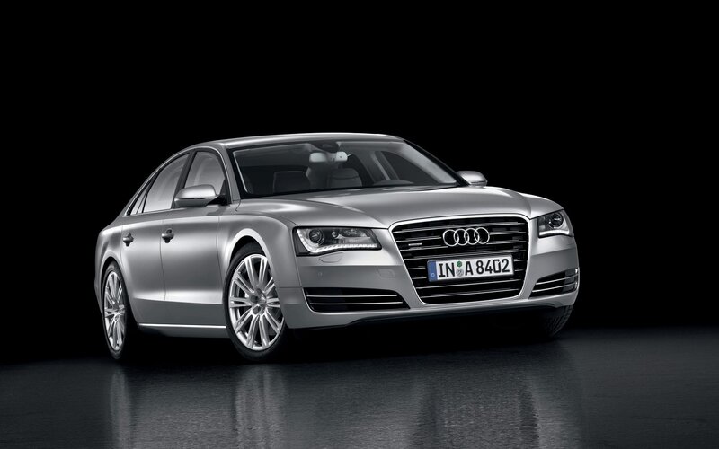 Silver Audi A8 Sedan — Dramatic, Photograph, Car, License Plate, Wheels, Black, in a 8402