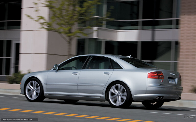 Silver Audi A8 Sedan — Dynamic, Afternoon, Photograph, Building