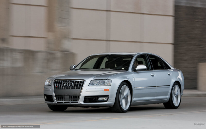 Silver Audi A8 Sedan — Dynamic, Afternoon, Photograph, Car
