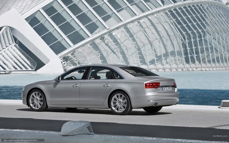 Silver Audi A8 Sedan — Modern, Afternoon